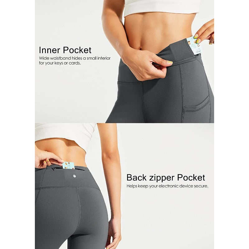 Women's Fleece Lined Leggings Water Resistant Thermal Winter Pants Hiking Yoga Running Tights High Waisted-Legletic