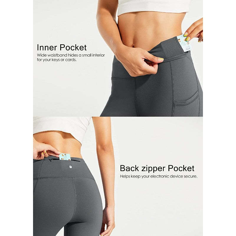 Women's Fleece Lined Leggings Water Resistant Thermal Winter Pants Hiking Yoga Running Tights High Waisted
