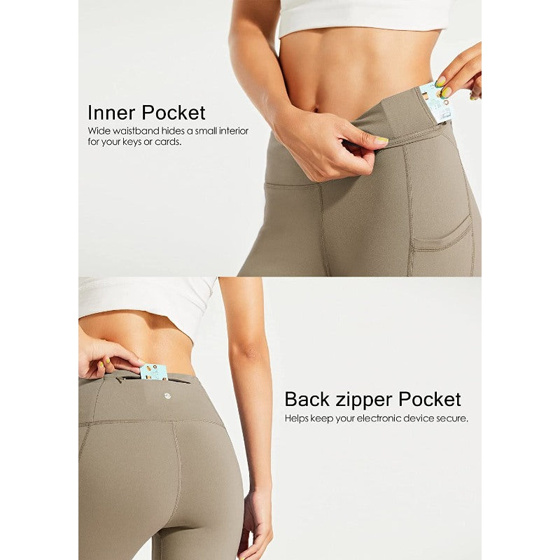 Women's Fleece Lined Leggings Water Resistant Thermal Winter Pants Hiking Yoga Running Tights High Waisted-Legletic