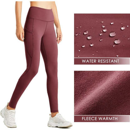 Women's Fleece Lined Leggings Water Resistant Thermal Winter Pants Hiking Yoga Running Tights High Waisted