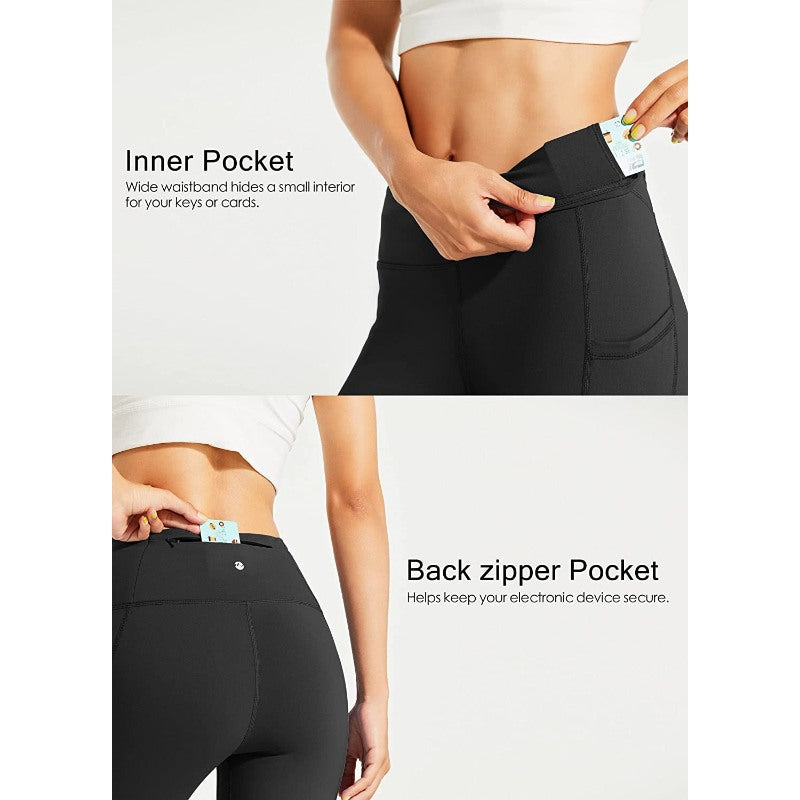 Women's Fleece Lined Leggings Water Resistant Thermal Winter Pants Hiking Yoga Running Tights High Waisted-Legletic