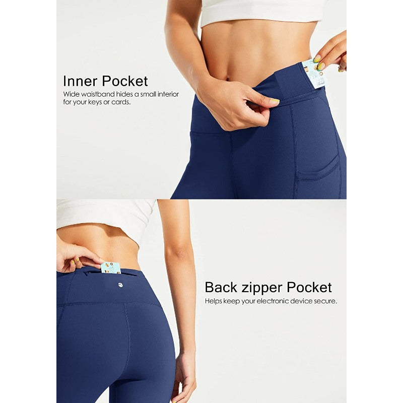 Women's Fleece Lined Leggings Water Resistant Thermal Winter Pants Hiking Yoga Running Tights High Waisted-Legletic