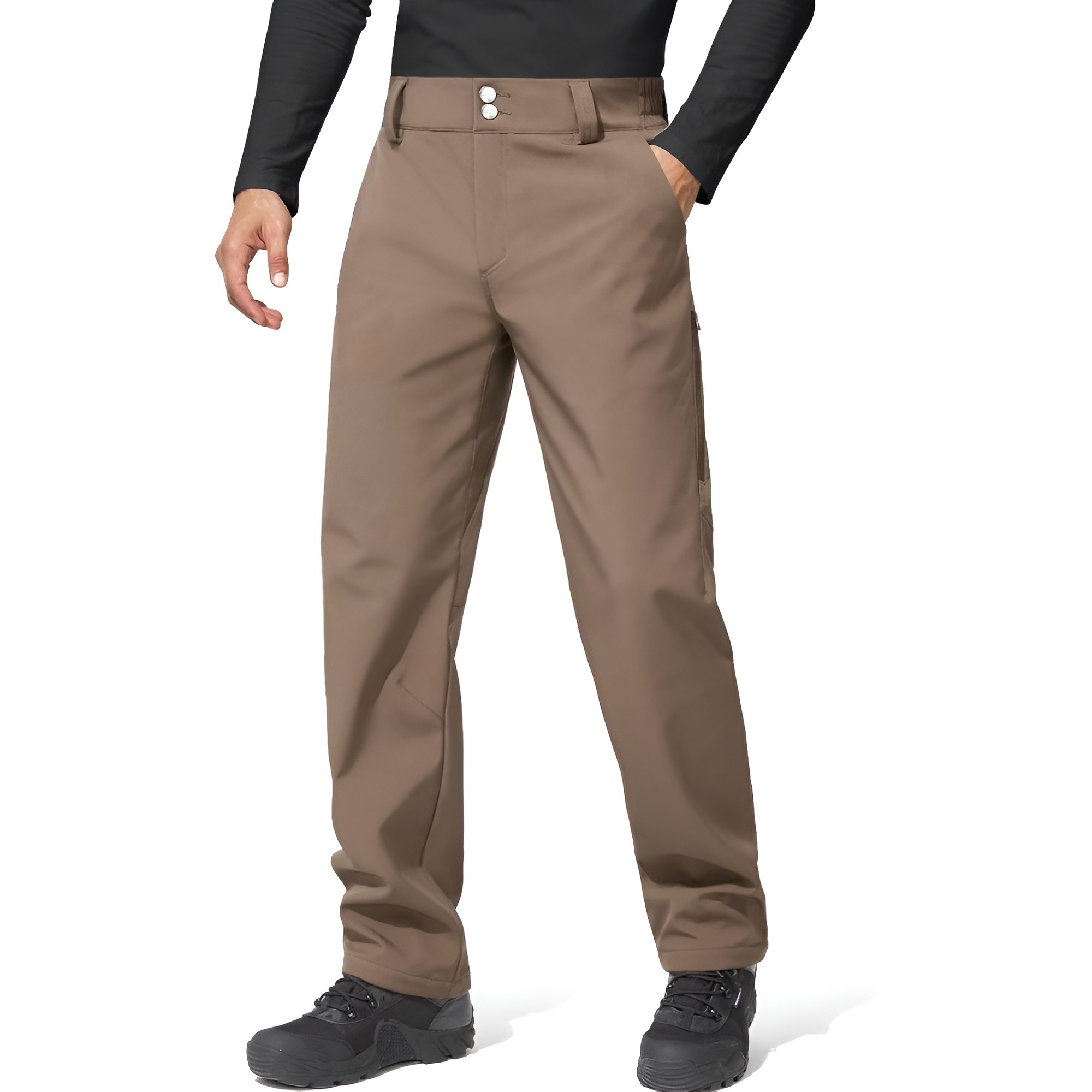 Windproof Ski Pants With Softshell Fabric And Stretch Fit For Men