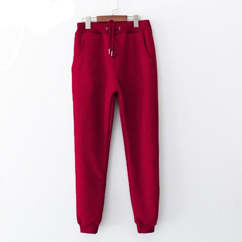 Thick Warm Winter Loose High Waist Sweatpants-Legletic