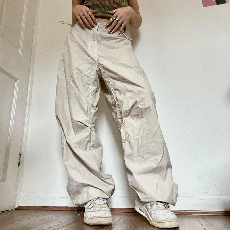 Women Solid Joggers Baggy Trouser Pants-Legletic