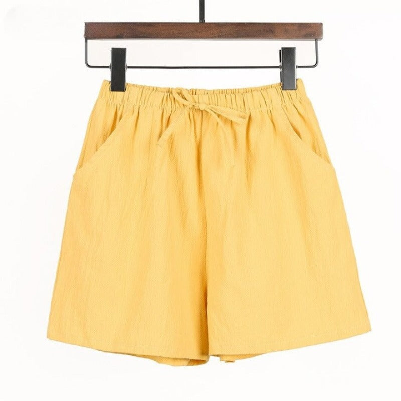 Cotton Linen Shorts For Women-Legletic