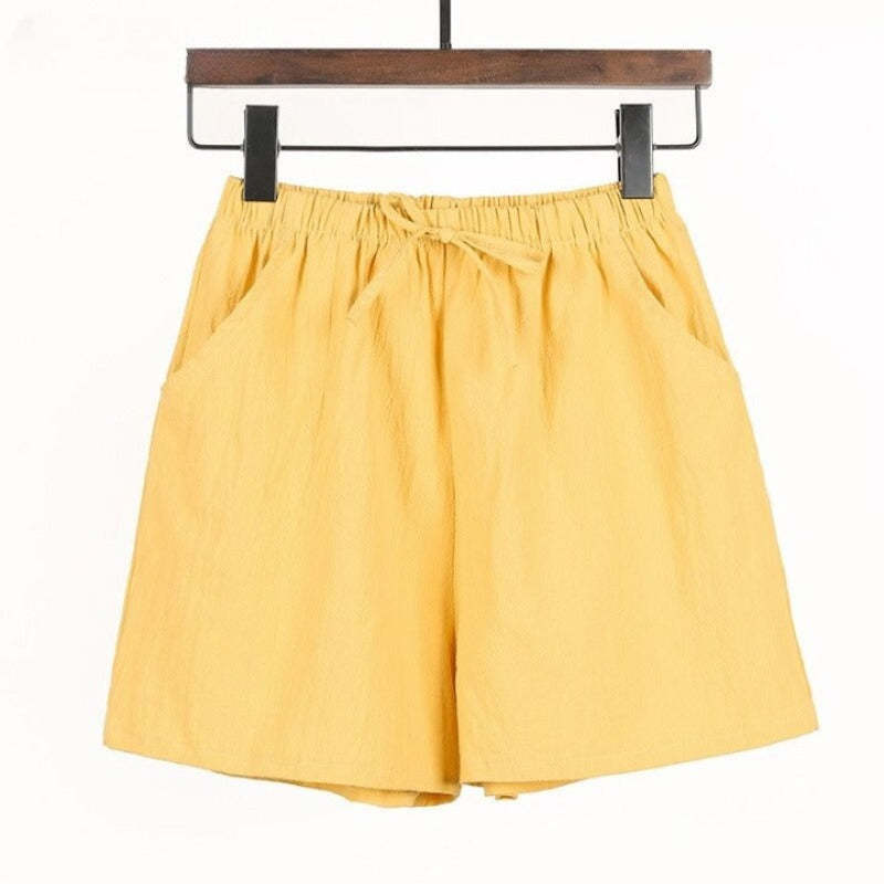 Cotton Linen Shorts For Women-Legletic