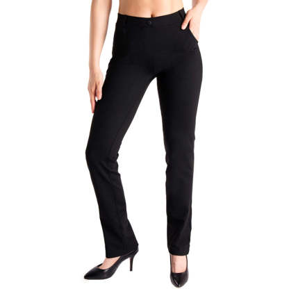 Belt Loops, Women's Petite/Regular/Tall Straight Leg Yoga Dress Pants-Legletic