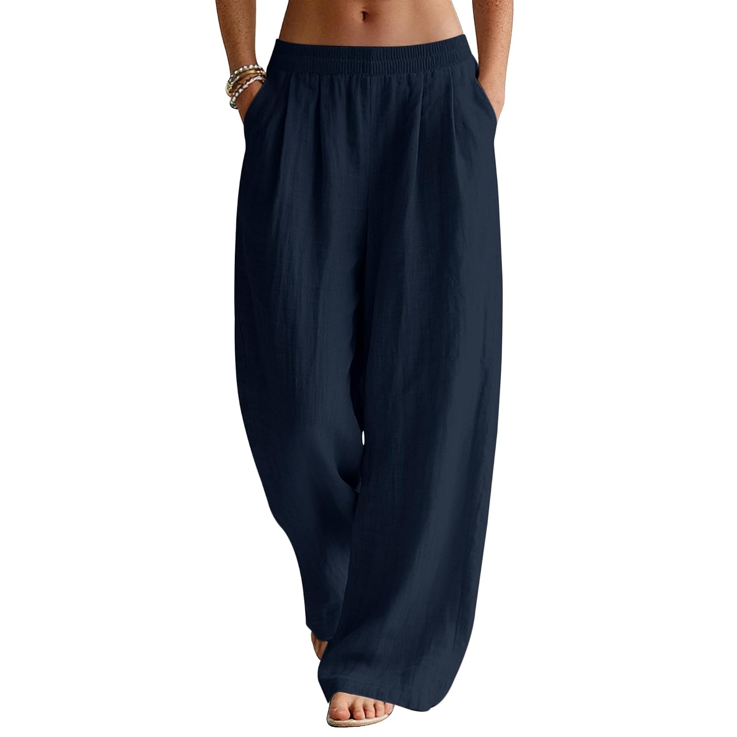 Casual Palazzo Pants With Pockets For Vacation Wear For Women