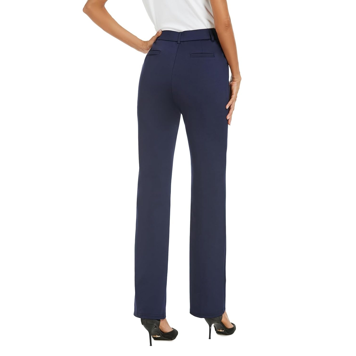 Stretchable Straight Solid Casual Pants