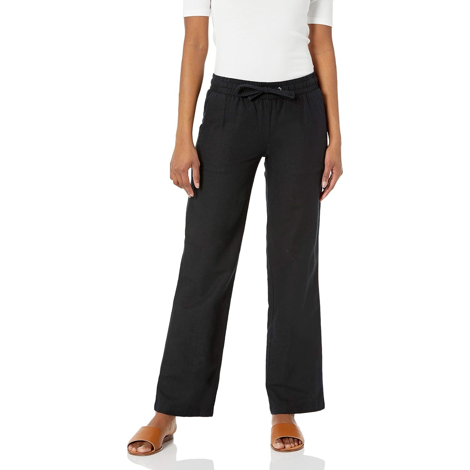 Casual Loose Fit Wide Length Pants With Drawstring For Women