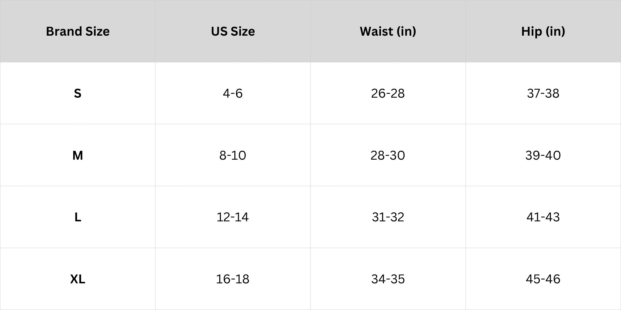 Size Chart