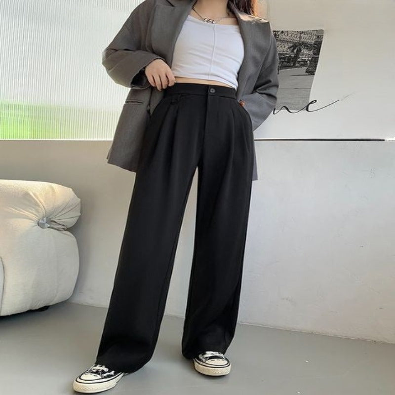 Casual High Waist Loose Fit Wide Leg Pants For Women-Legletic