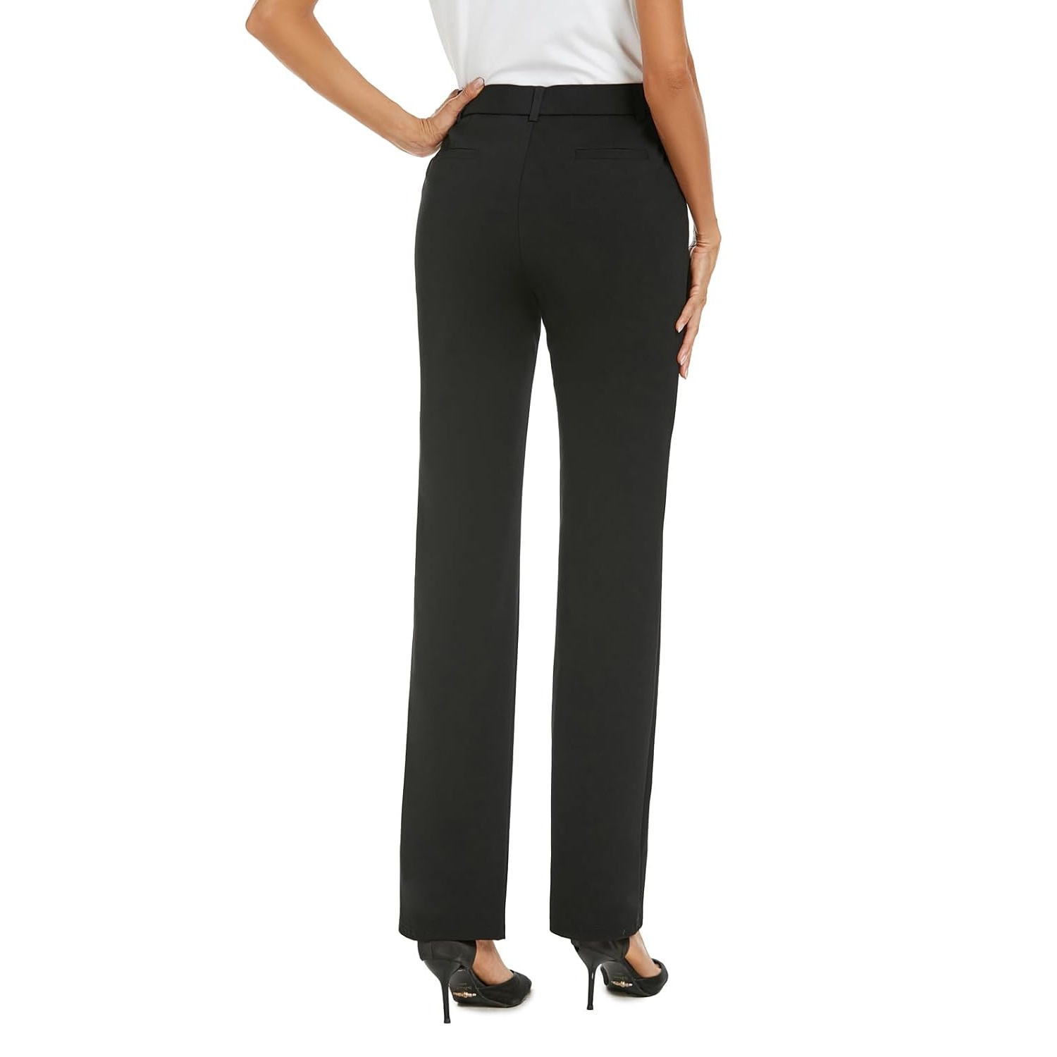 Stretchable Straight Solid Casual Pants