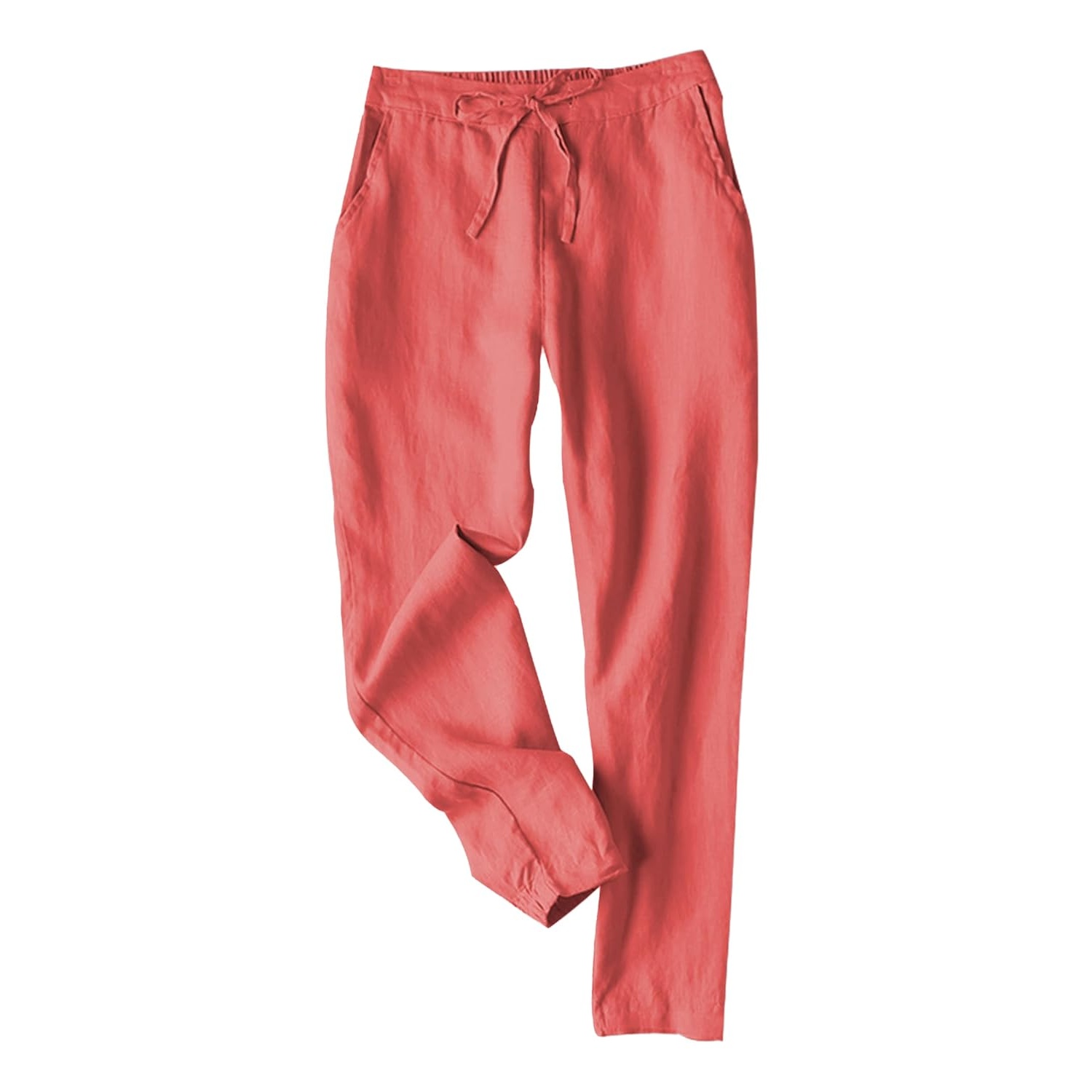 Summer Casual Drawstring Pants With Pockets