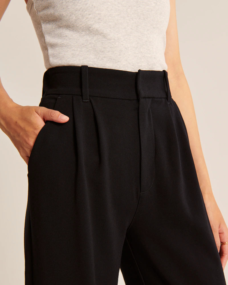 High Waist Tailored Wide Leg Pants-Legletic