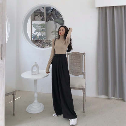Female Solid Wide Leg Pants-Legletic
