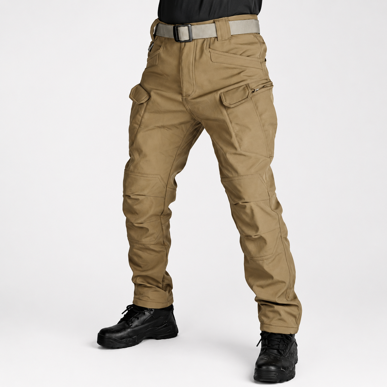 Fleece Tactical Cargo Pants With Multiple Pockets For Winter Men
