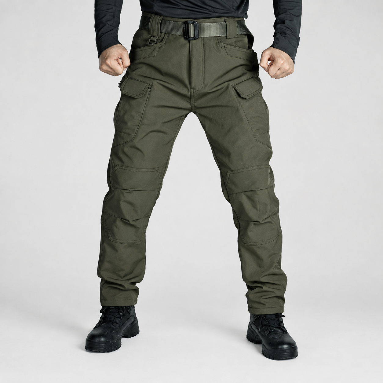 Fleece Tactical Cargo Pants With Multiple Pockets For Winter Men