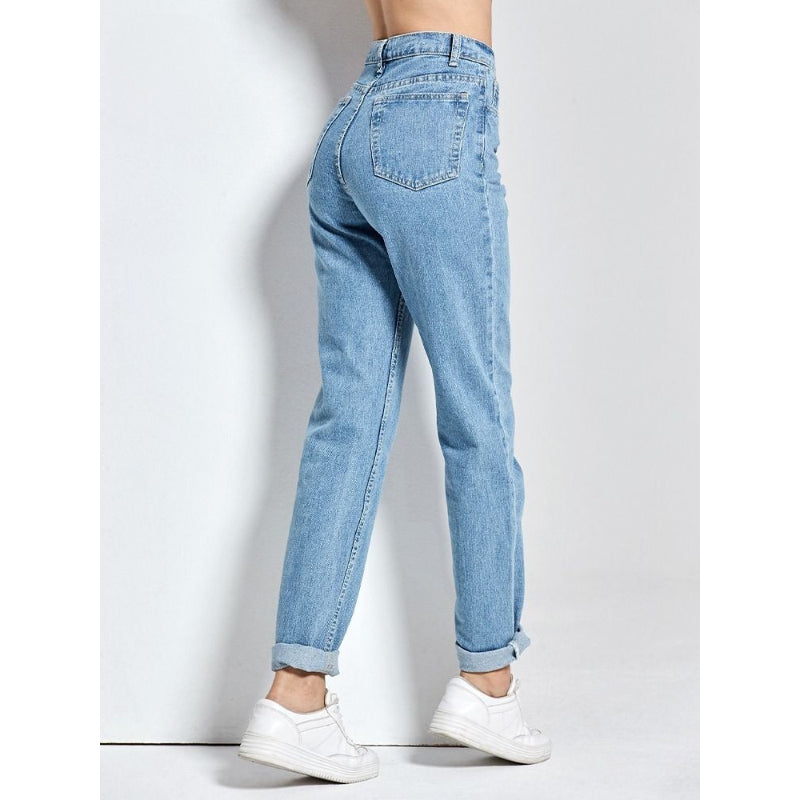 Women's Vintage High Waist Boyfriend Jeans-Legletic