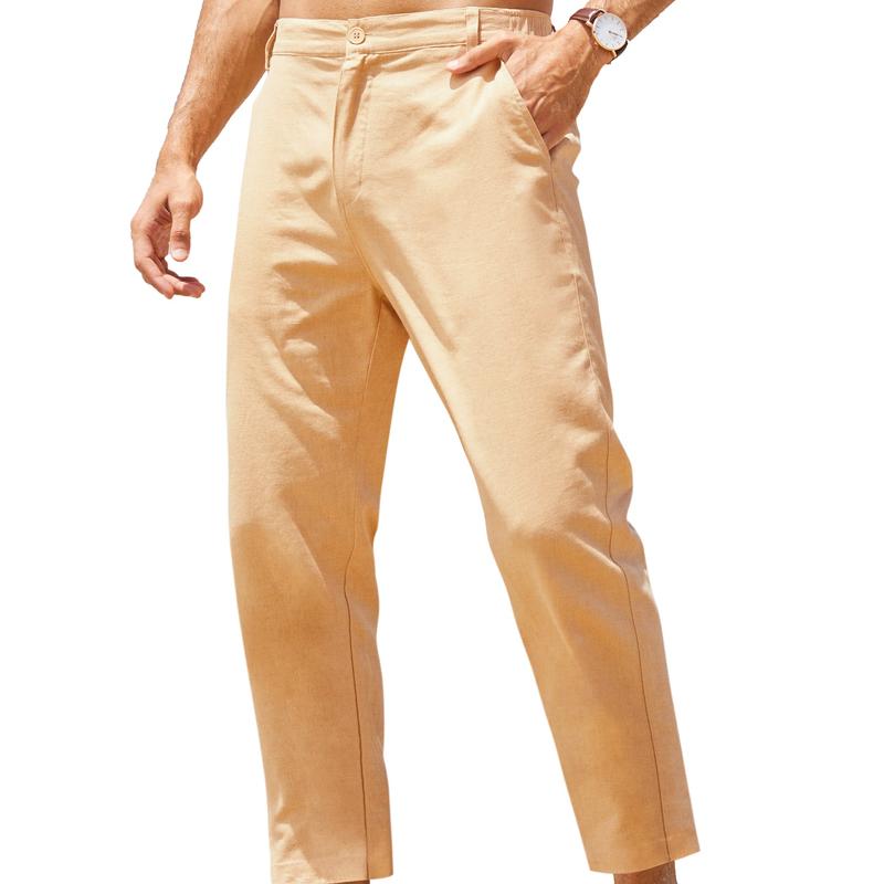 Casual Slim Cotton Linen Yoga Beach Pants For Men