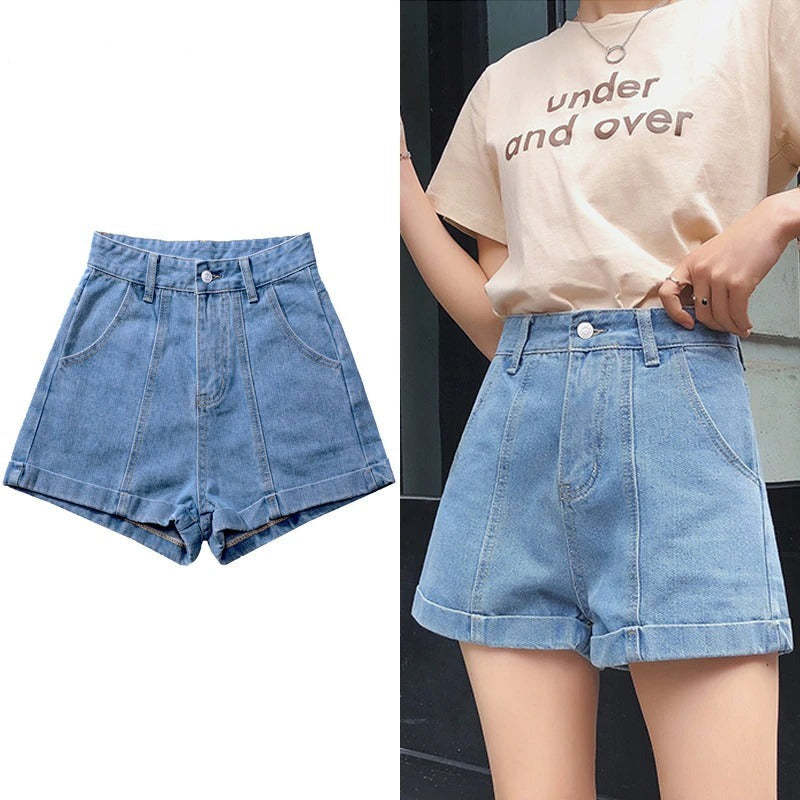 Summer High Waist Denim Shorts-Legletic