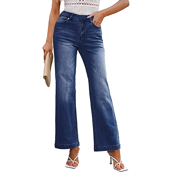 Seamed Front Wide Leg Jeans-Legletic