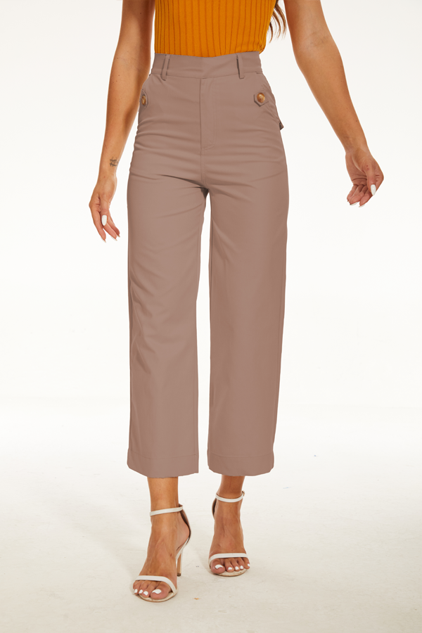 Stretch Twill Cropped Wide Leg Pant-Legletic