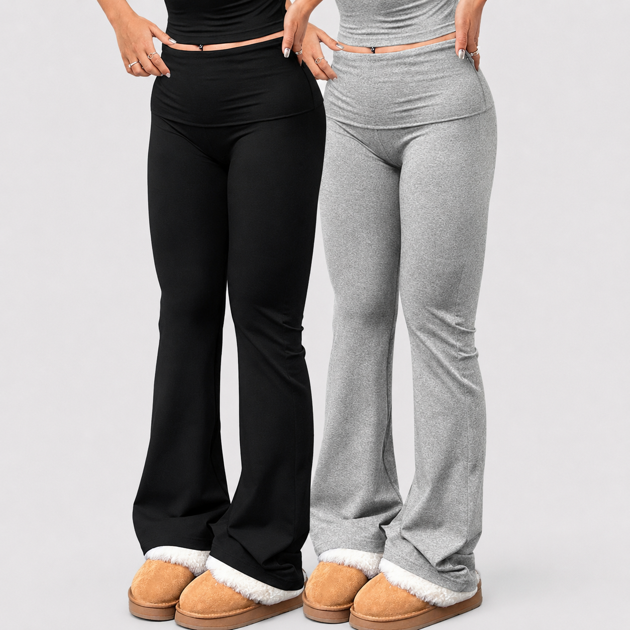 Two Piece High Rise Bootcut Workout Yoga Pants For Women