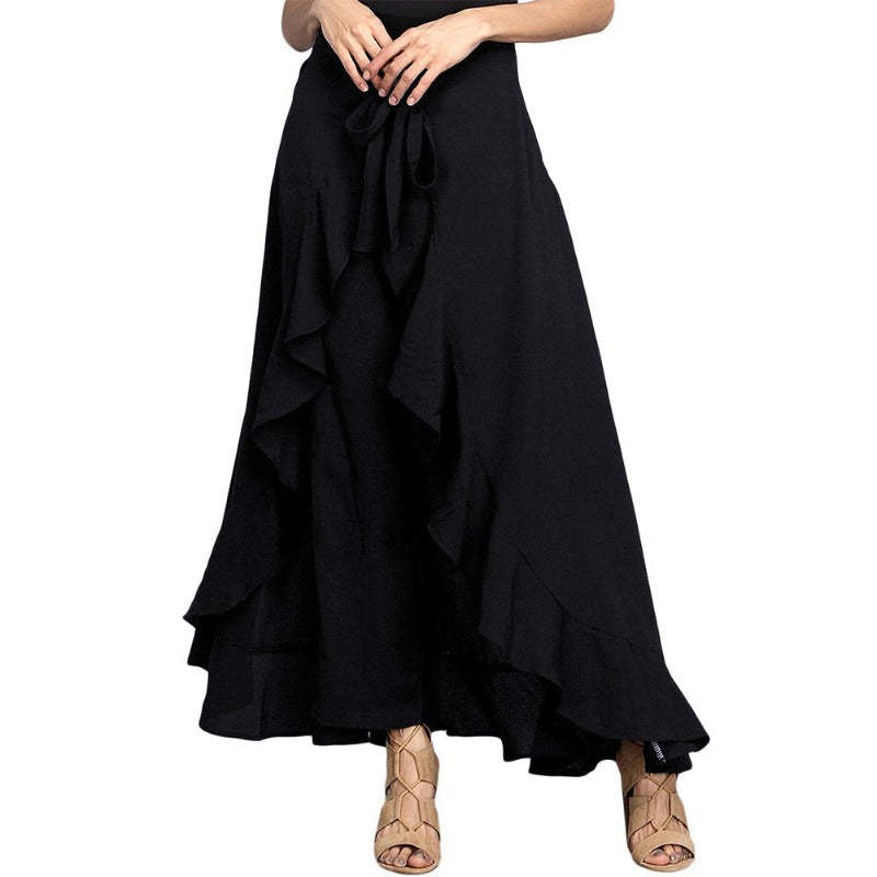 Elegant High Waist Causal Ruffle Drawstring Trouser-Legletic