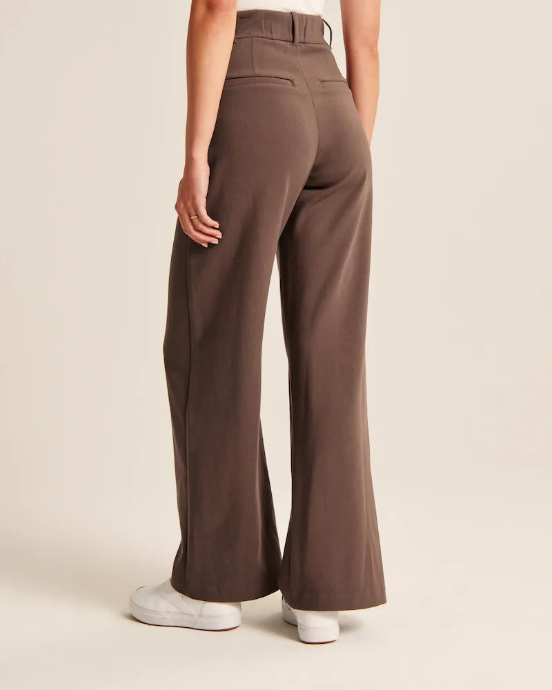 Summer 2025 Icy Tailored Crepe Wide-Leg Pants
