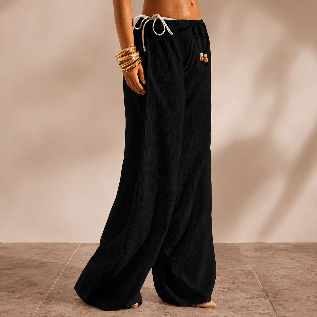 Solid Cover Up Pants With Tie For Women