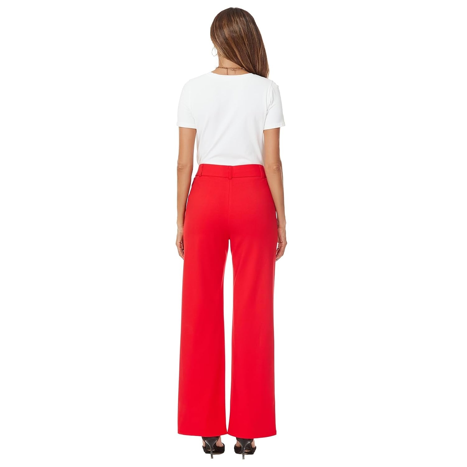 Casual Straight High Trousers With Pockets For Women