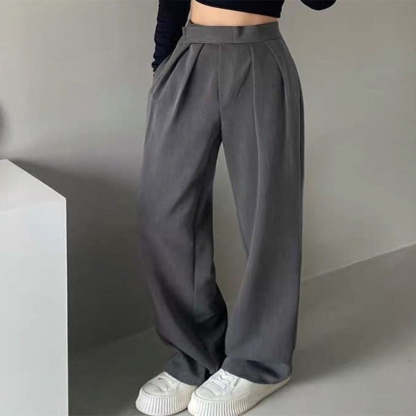 Women Wide Leg Classic Suit Pants-Legletic