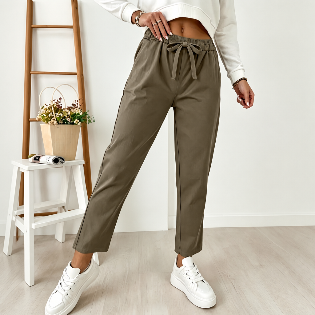 Casual Drawstring Tapered Lounge Pants for Women