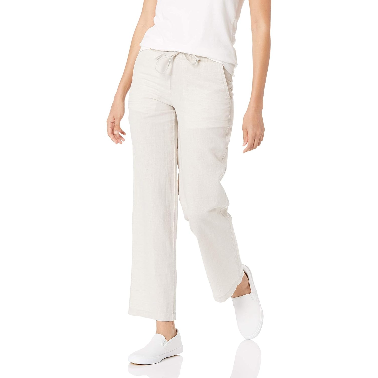 Casual Loose Fit Wide Length Pants With Drawstring For Women