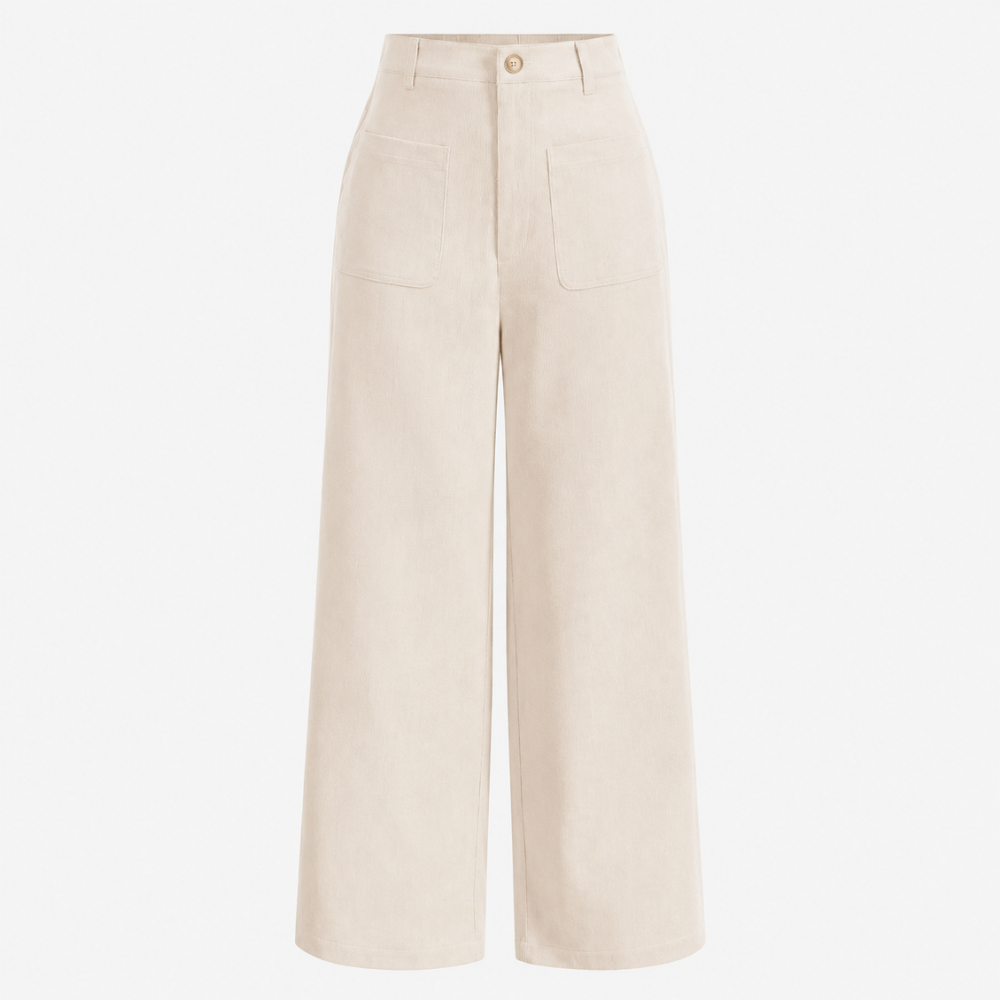 Women Casual High Waist Wide Leg Trousers With Pockets