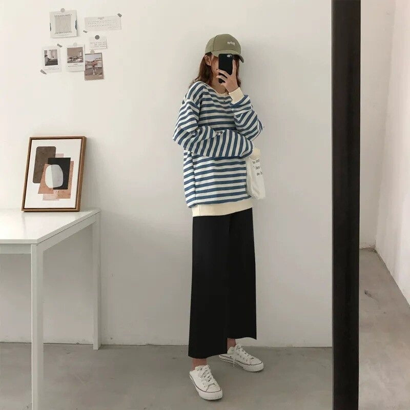 Women's Ankle-Length Loose Wide Leg Casual Pants-Legletic