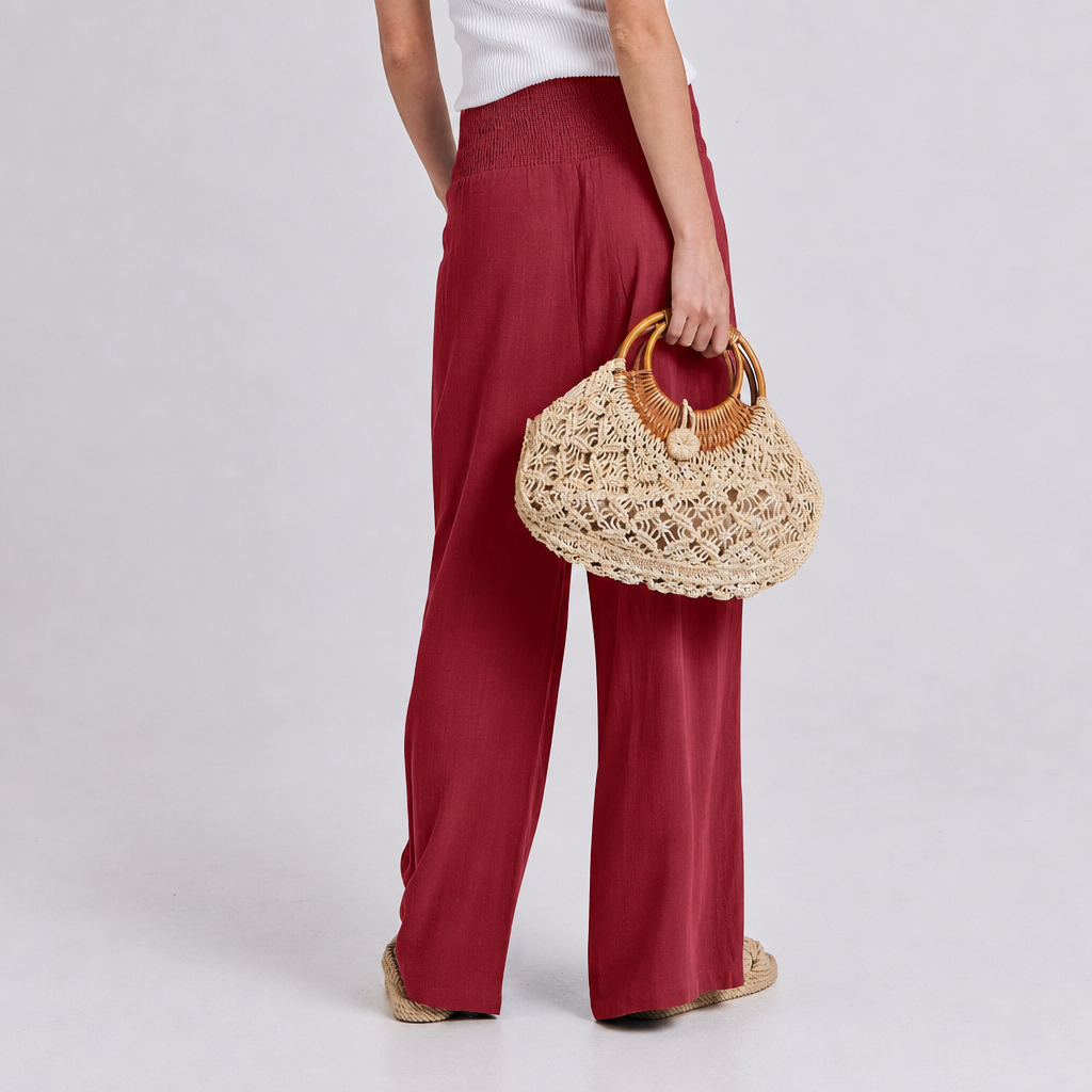 Casual Lounge Wide Loose Boho Linen Fit Pants For Women