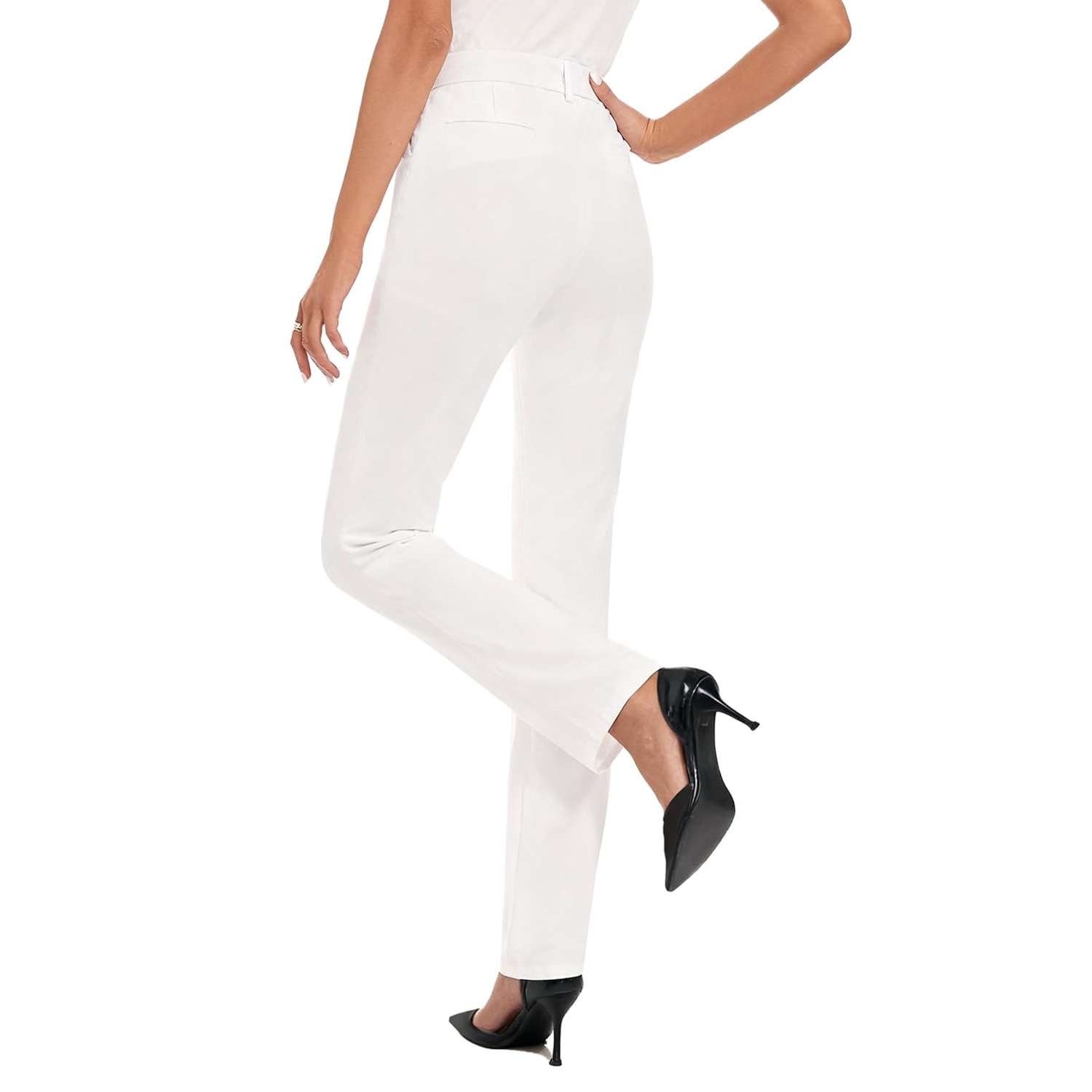 Stretchable Straight Solid Casual Pants