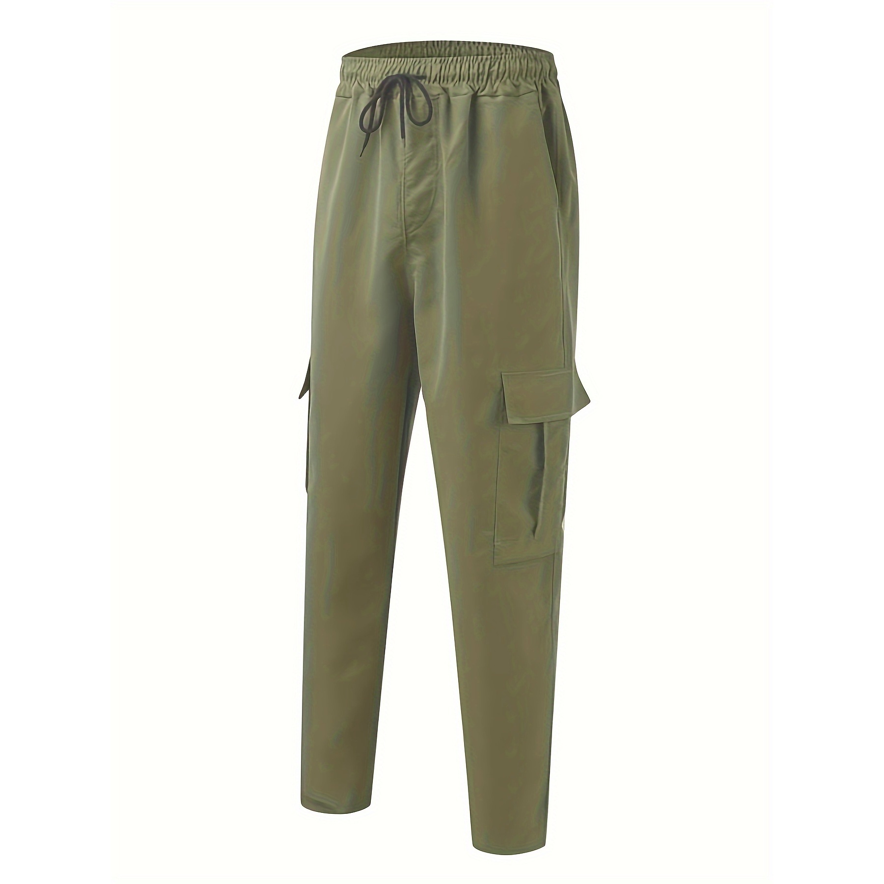 Drawstring Cargo Pants with Utility Pockets for Men