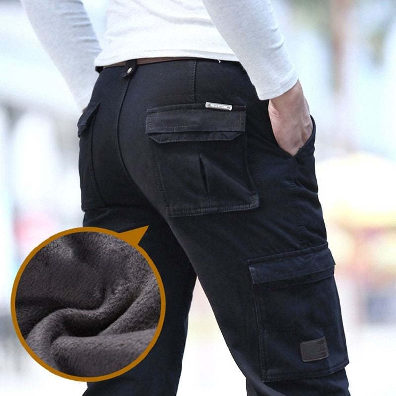 6 Pockets Fleece Warm Cargo Military Pants-Legletic