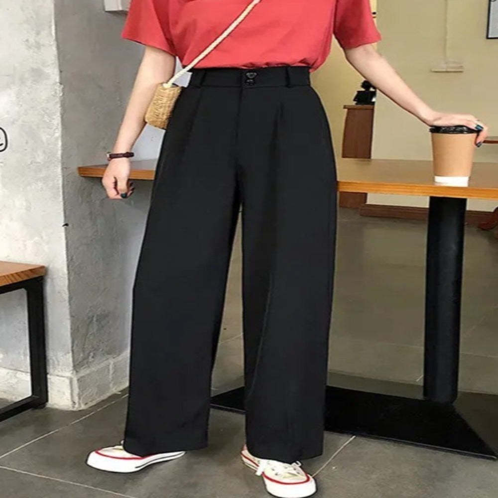 Thin Fabric Classics Straight High Waist Pants-Legletic