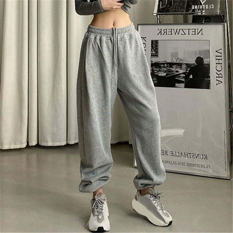 Women's Black Jogging Baggy Sweatpants-Legletic