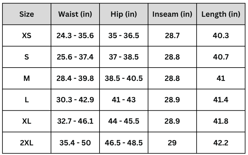 Size Chart