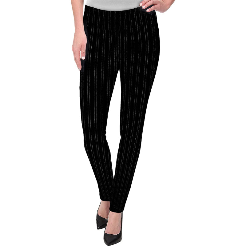 Women Office Printed Dressy Leggings Skinny Trousers-Legletic