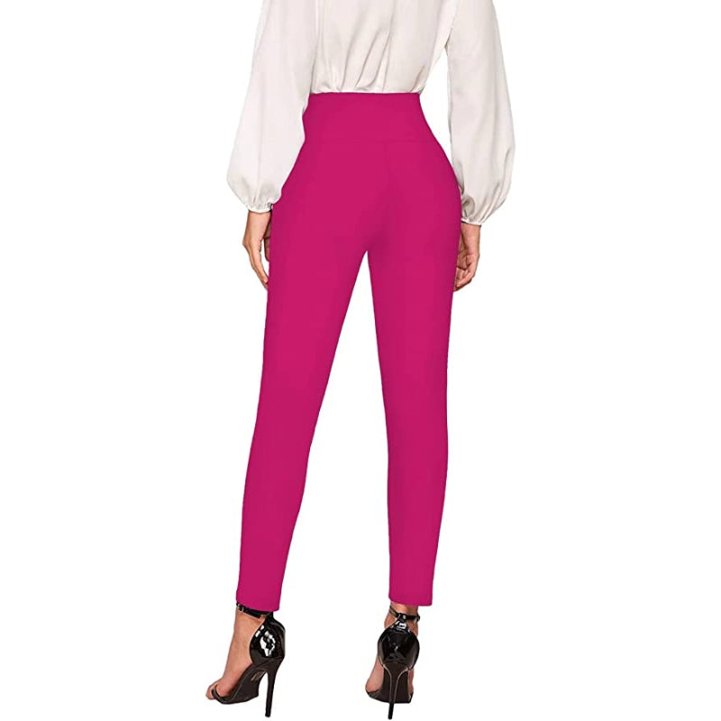Women Office Printed Dressy Leggings Skinny Trousers-Legletic