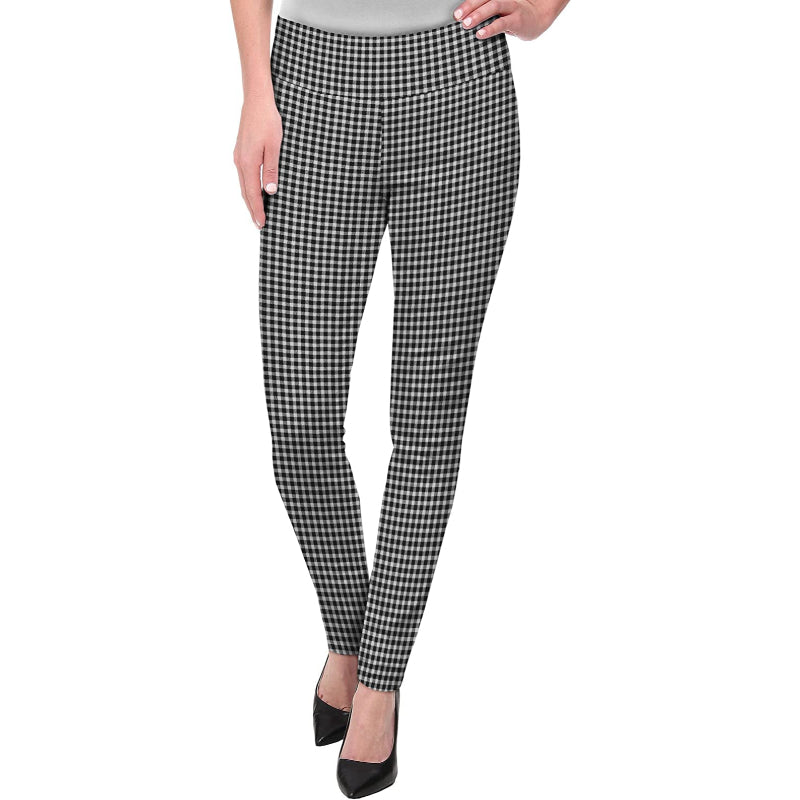Office Dressy Printed Leggings Skinny Trousers For Women-Legletic