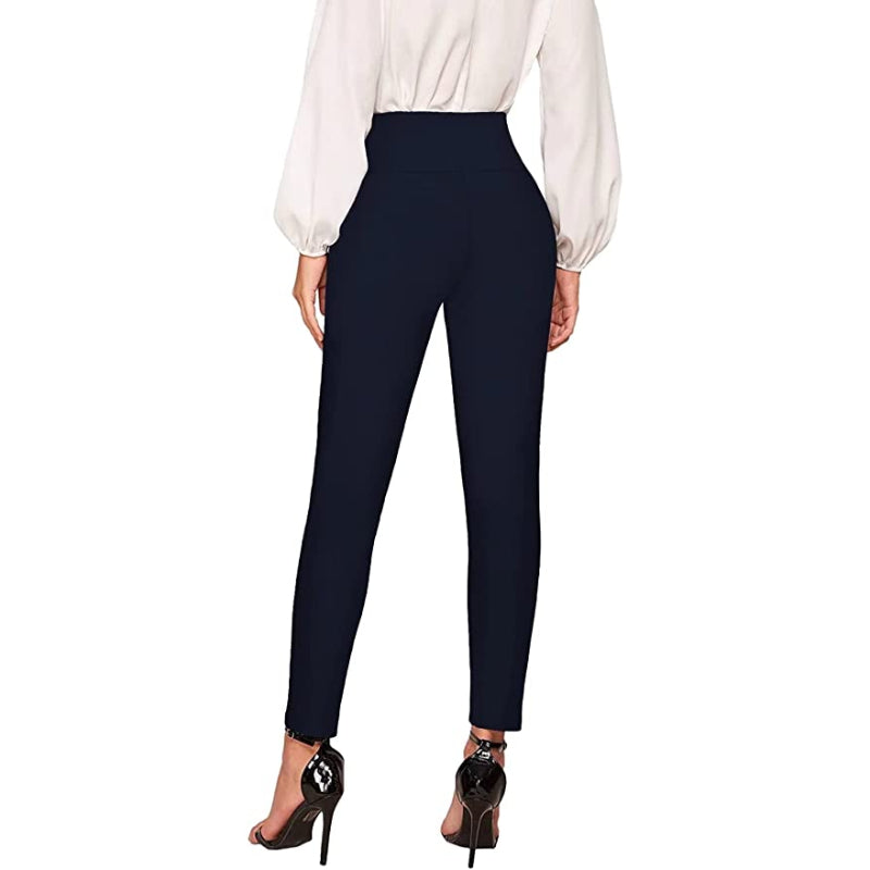 Women Office Printed Dressy Leggings Skinny Trousers-Legletic