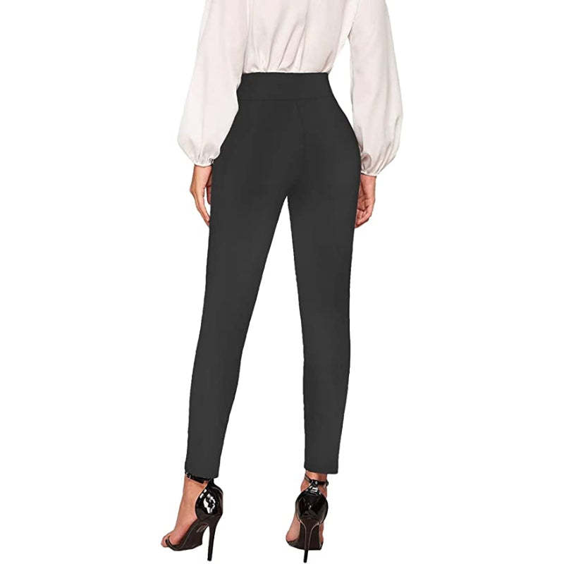 Office Dressy Leggings Skinny Trousers With Print For Women-Legletic